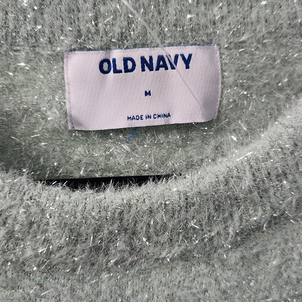 Old Navy Crop Sweater - Mint w/ Silver